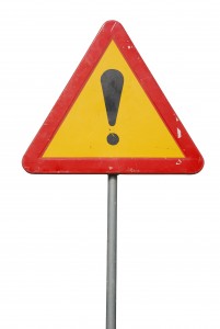 temporary construction sign isolated on white background